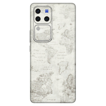 VIVO Z/V/X/T/U/S Series Phone Skins (All Models) - World Travel Map - Transparent Finish (T-04) Vivo V30 Pro (5G)