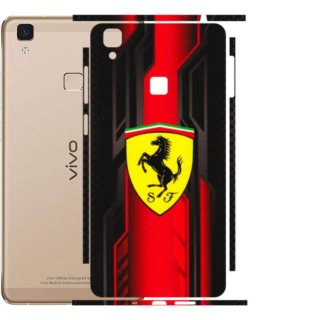 VIVO Z/V/X/T/U/S Series Phone Skins (All Models) - Black Ferrari Logo - 3D Embossed Finish (L-253) Vivo V3 Max