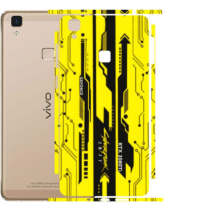 VIVO Z/V/X/T/U/S Series Phone Skins (All Models) - Yellow Cyberpunk - 3D Embossed Finish (L-93) Vivo V3 Max