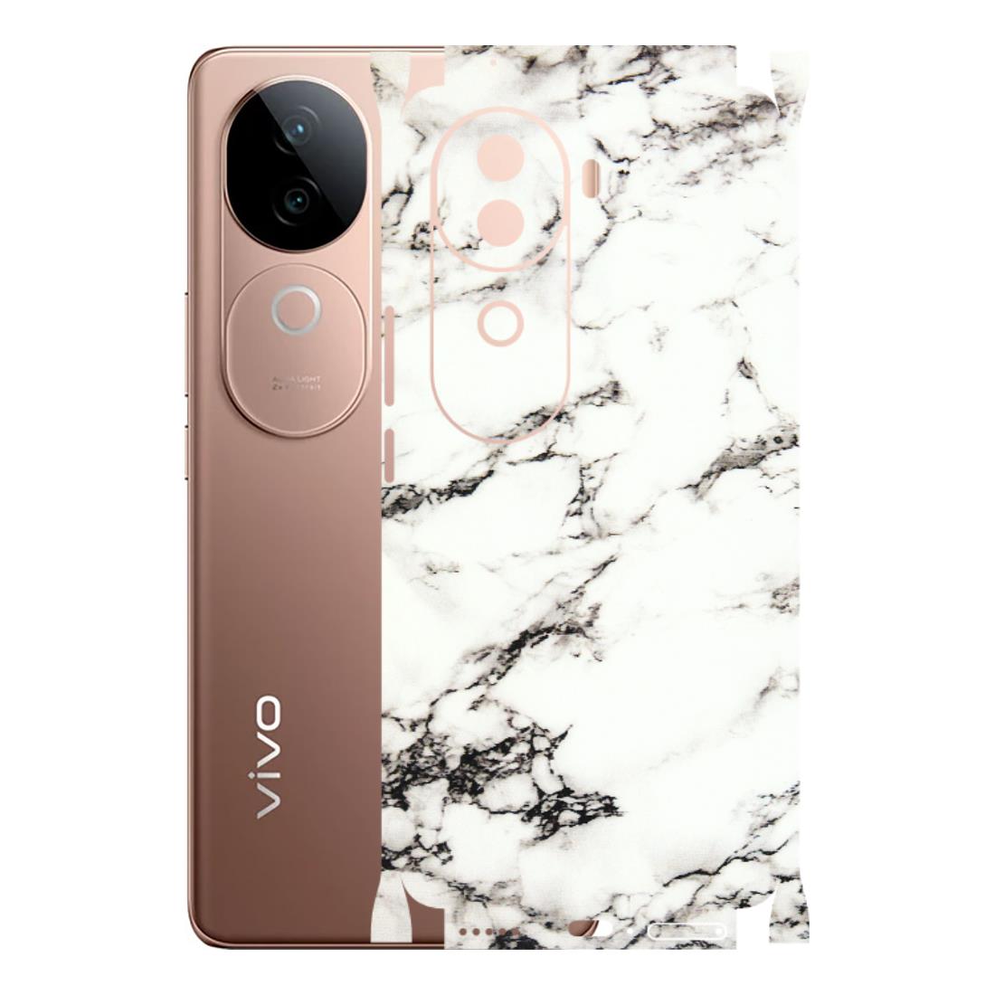 VIVO Z/V/X/T/U/S Series Phone Skins (All Models) - Black and White Marble Texture - 3D Embossed Finish (L-124) Vivo V40E (5G)