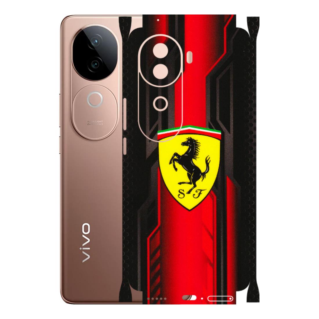 VIVO Z/V/X/T/U/S Series Phone Skins (All Models) - Black Ferrari Logo - 3D Embossed Finish (L-253) Vivo V40E (5G)