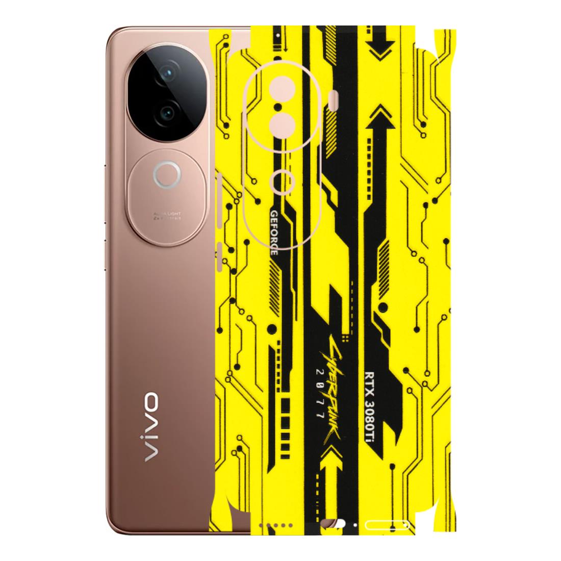 VIVO Z/V/X/T/U/S Series Phone Skins (All Models) - Yellow Cyberpunk - 3D Embossed Finish (L-93) Vivo V40E (5G)