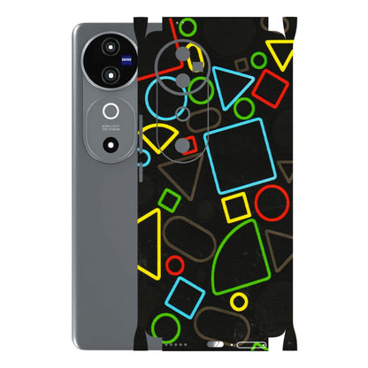 VIVO Z/V/X/T/U/S Series Phone Skins (All Models) - Black Shapes - 3D Embossed Finish (L-131) Vivo V40 5G