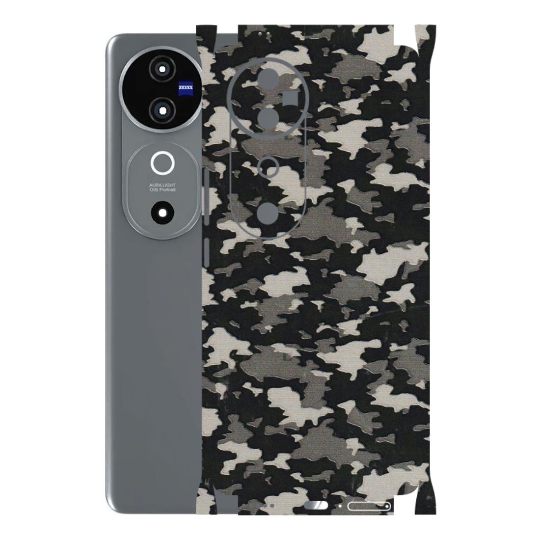 VIVO Z/V/X/T/U/S Series Phone Skins (All Models) - Black/Grey Camoflaunge - 3D Embossed Finish (L-142) Vivo V40 5G