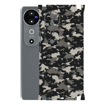 VIVO Z/V/X/T/U/S Series Phone Skins (All Models) - Black/Grey Camoflaunge - 3D Embossed Finish (L-142) Vivo V40 5G