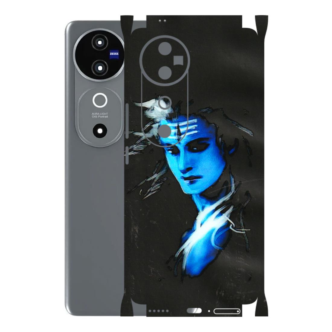 VIVO Z/V/X/T/U/S Series Phone Skins (All Models) - Har Har Mahadev Blue/Black - 3D Embossed Finish (L-185) Vivo V40 5G