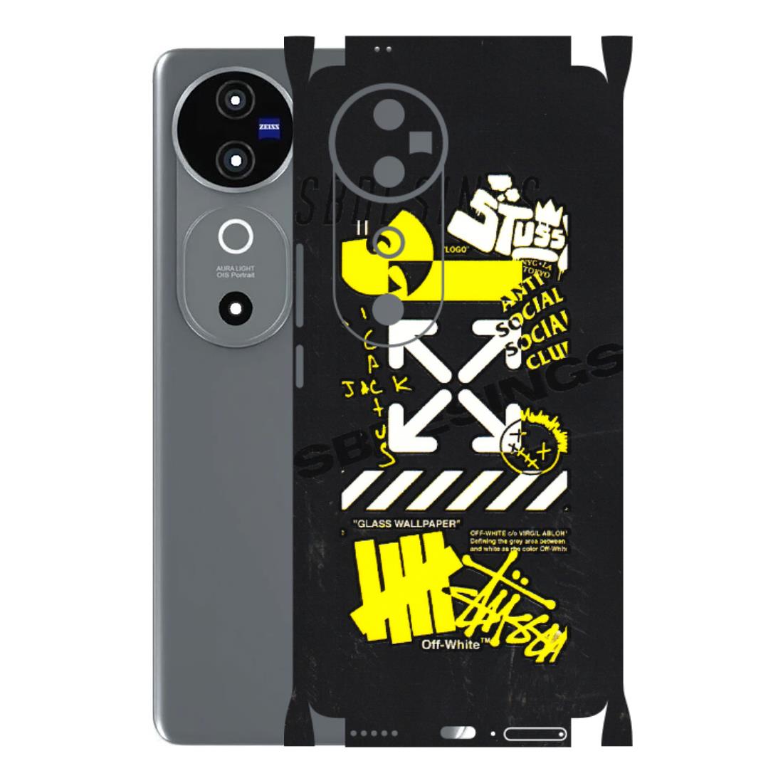 VIVO Z/V/X/T/U/S Series Phone Skins (All Models) - Anti Social Graffiti - 3D Embossed Finish (L-198) Vivo V40 5G