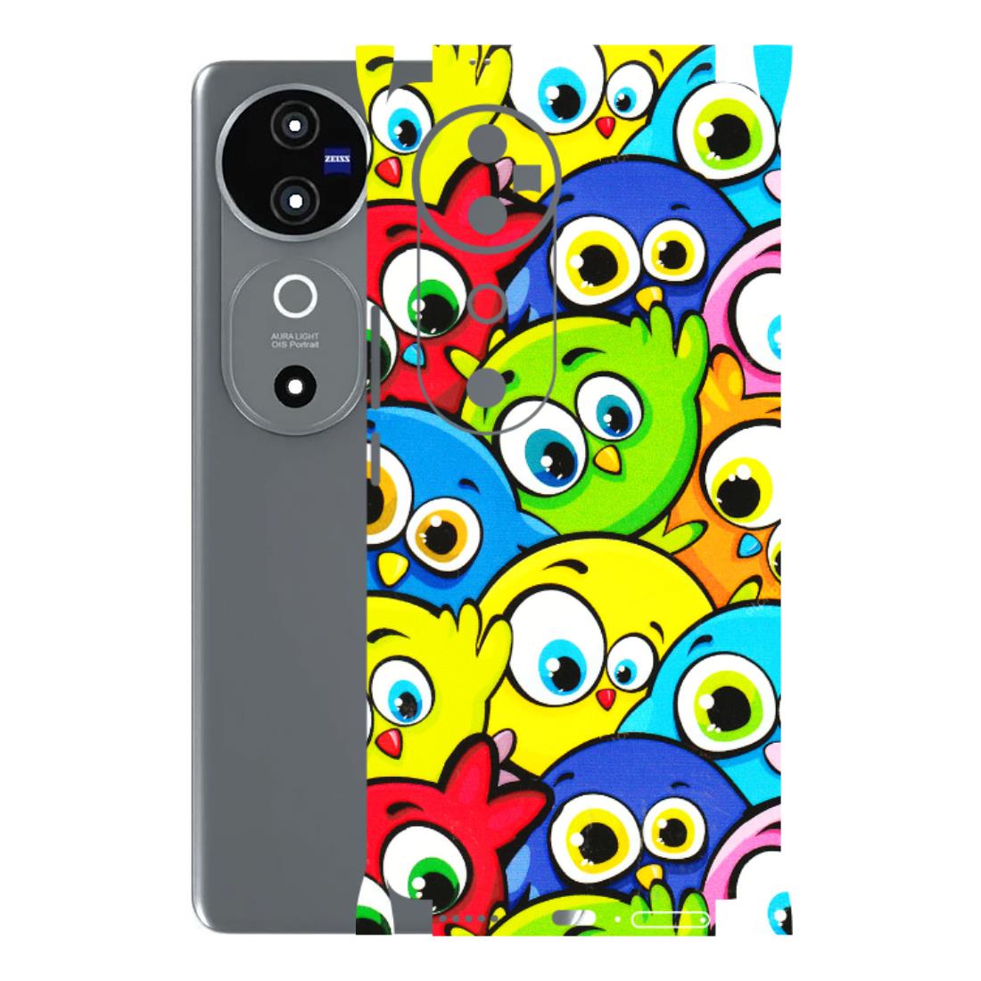 VIVO Z/V/X/T/U/S Series Phone Skins (All Models) - Cute Fluffy Birds - 3D Embossed Finish (L-213) Vivo V40 5G