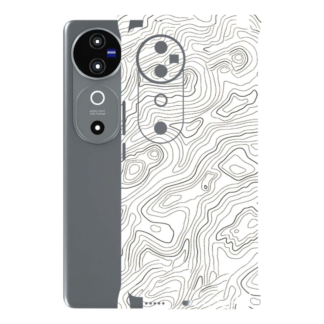 VIVO Z/V/X/T/U/S Series Phone Skins (All Models) - White Black Swirls - 3D Embossed Finish (L-219) Vivo V40 5G