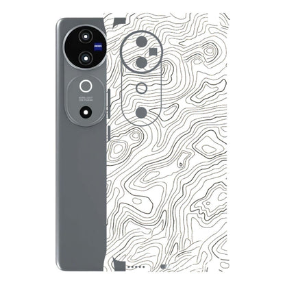 VIVO Z/V/X/T/U/S Series Phone Skins (All Models) - White Black Swirls - 3D Embossed Finish (L-219) Vivo V40 5G