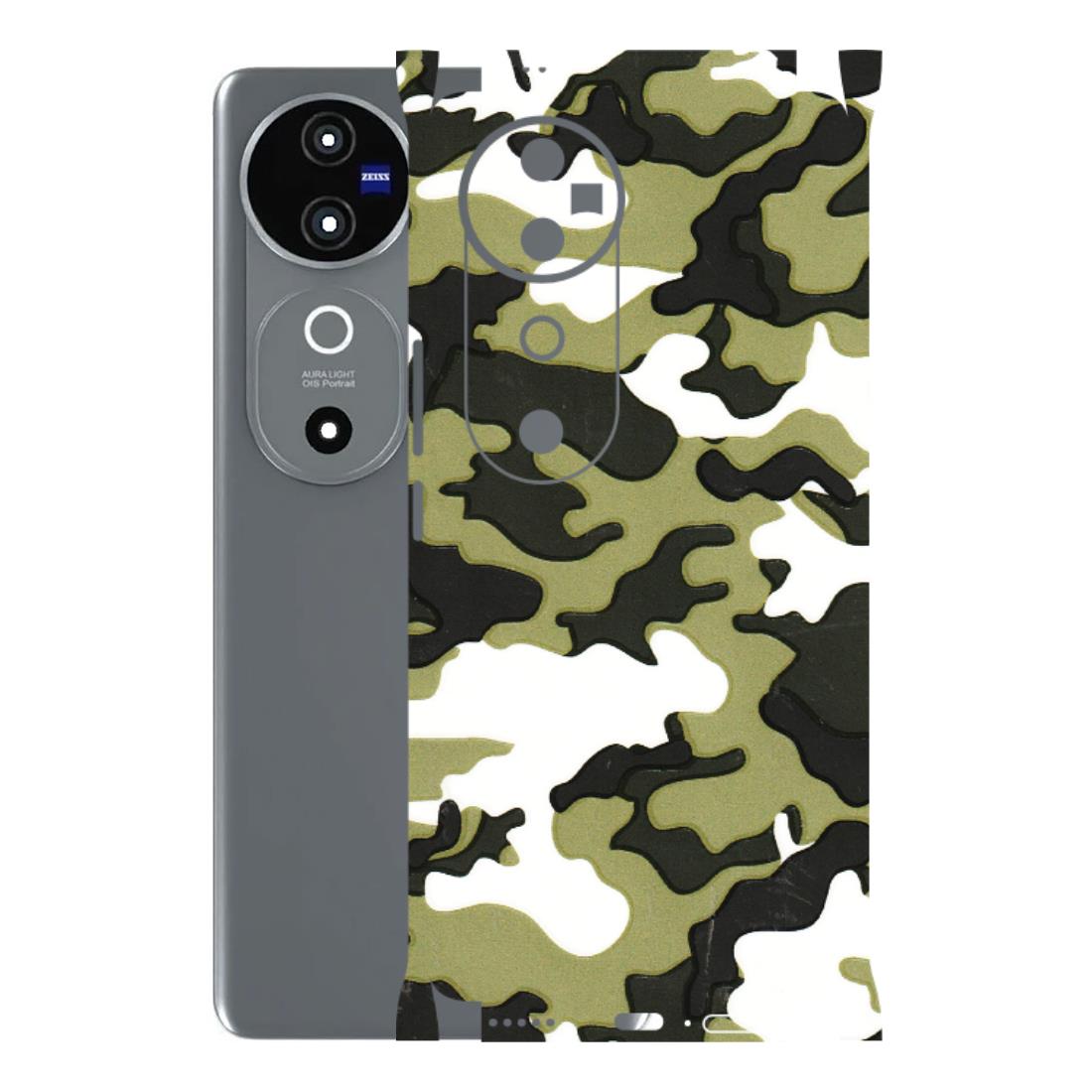 VIVO Z/V/X/T/U/S Series Phone Skins (All Models) - Camouflages White And Green - 3D Embossed Finish (L-243) Vivo V40 5G