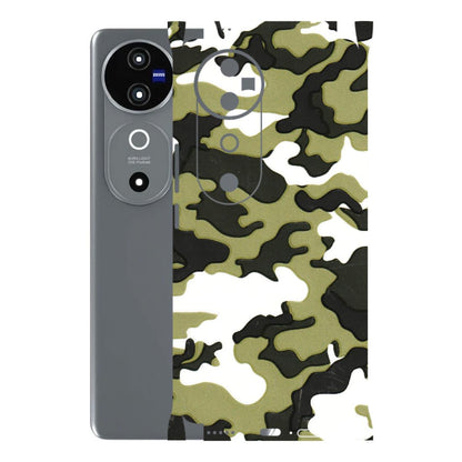 VIVO Z/V/X/T/U/S Series Phone Skins (All Models) - Camouflages White And Green - 3D Embossed Finish (L-243) Vivo V40 5G