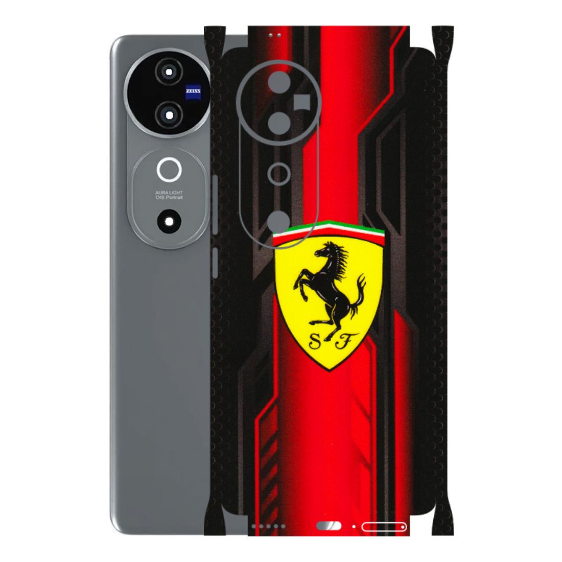 VIVO Z/V/X/T/U/S Series Phone Skins (All Models) - Black Ferrari Logo - 3D Embossed Finish (L-253) Vivo V40 5G