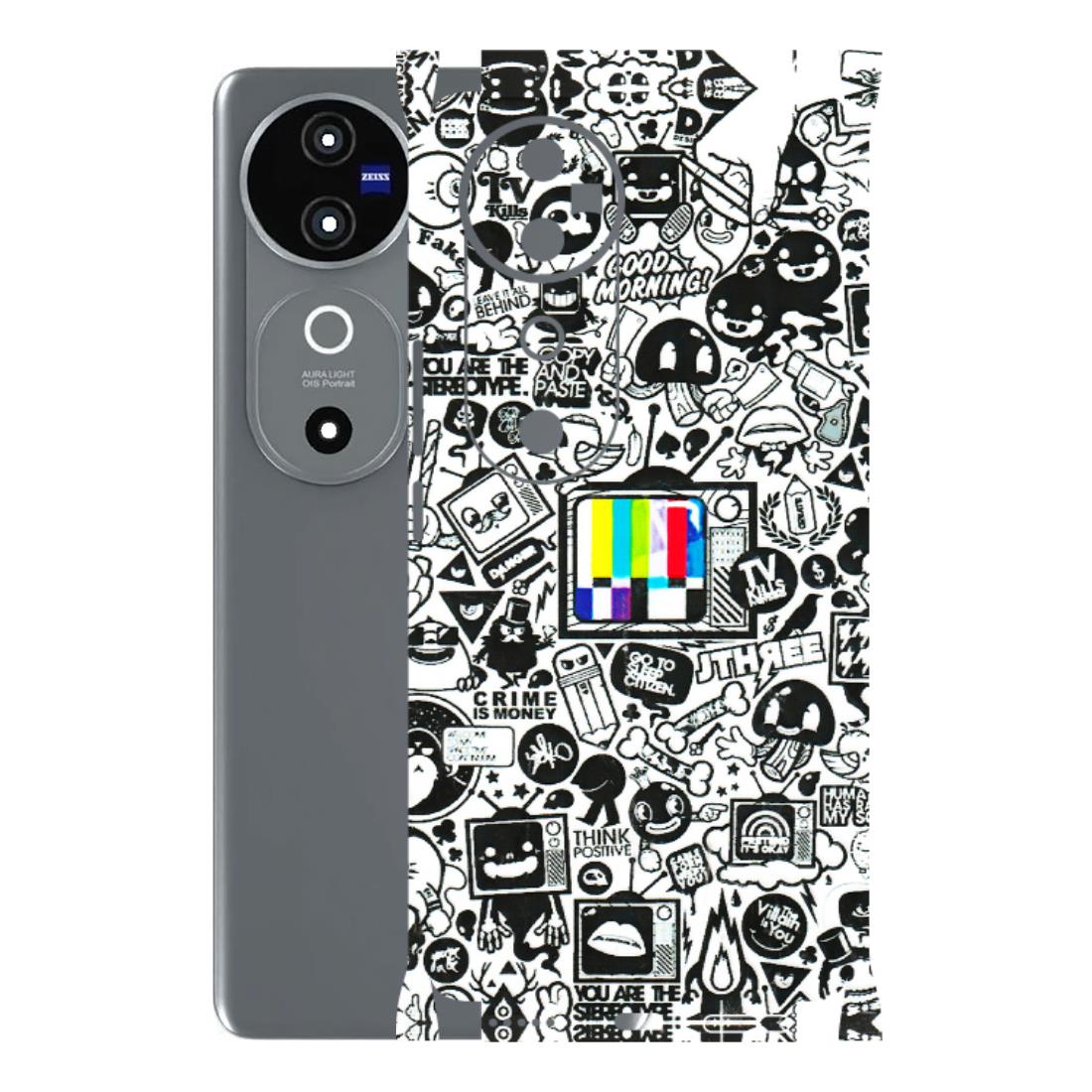 VIVO Z/V/X/T/U/S Series Phone Skins (All Models) - Doodles Positive Art - 3D Embossed Finish (L-263) Vivo V40 5G