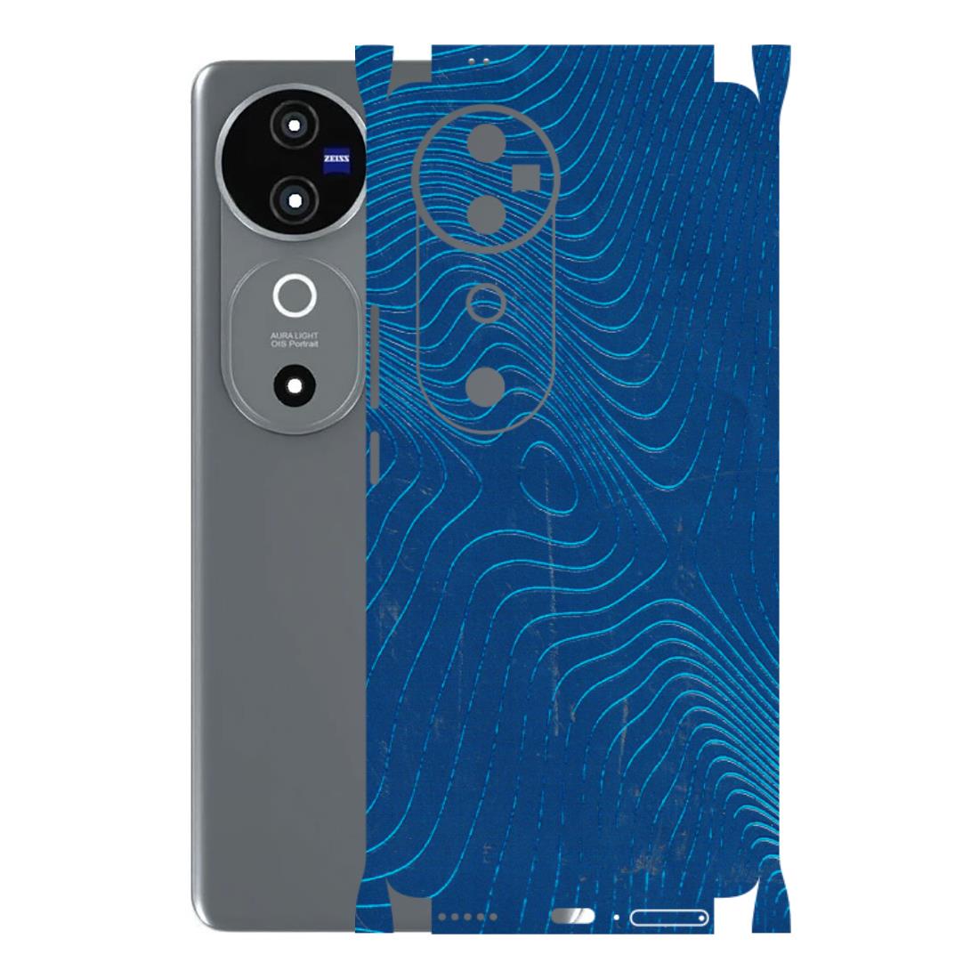 VIVO Z/V/X/T/U/S Series Phone Skins (All Models) - Abstract Blue Line Map - 3D Embossed Finish (L-272) Vivo V40 5G