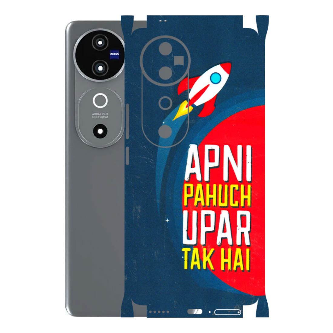 VIVO Z/V/X/T/U/S Series Phone Skins (All Models) - Apni Pahuch Upar Tak Hai - 3D Embossed Finish (L-276) Vivo V40 5G
