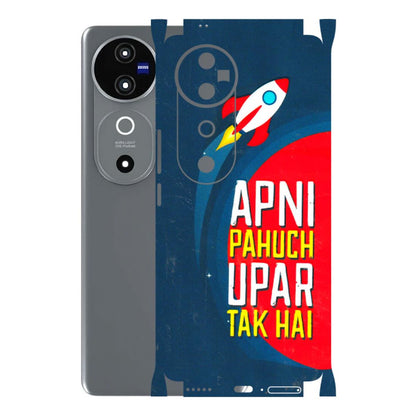 VIVO Z/V/X/T/U/S Series Phone Skins (All Models) - Apni Pahuch Upar Tak Hai - 3D Embossed Finish (L-276) Vivo V40 5G