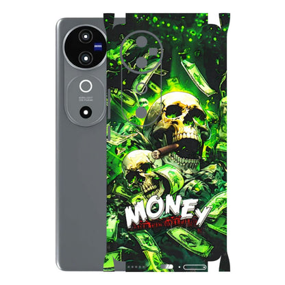 VIVO Z/V/X/T/U/S Series Phone Skins (All Models) - Skull Money - 3D Embossed Finish (L-303) Vivo V40 5G