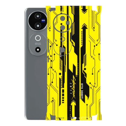 VIVO Z/V/X/T/U/S Series Phone Skins (All Models) - Yellow Cyberpunk - 3D Embossed Finish (L-93) Vivo V40 5G