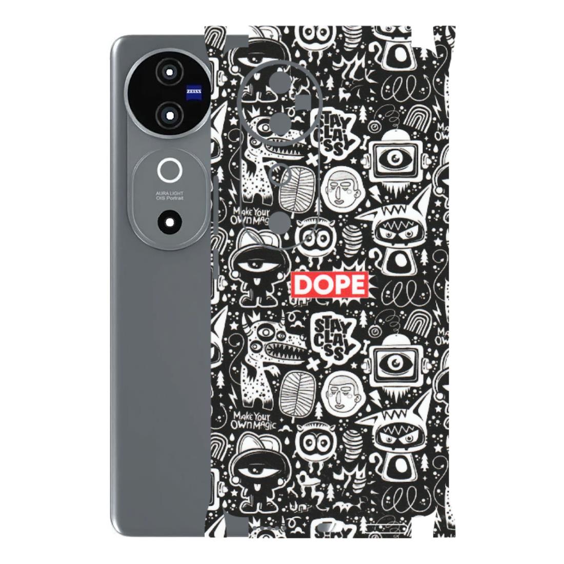 VIVO Z/V/X/T/U/S Series Phone Skins (All Models) - Dope Stay Classy Black Doodles - Matte Finish (M-126) Vivo V40 5G