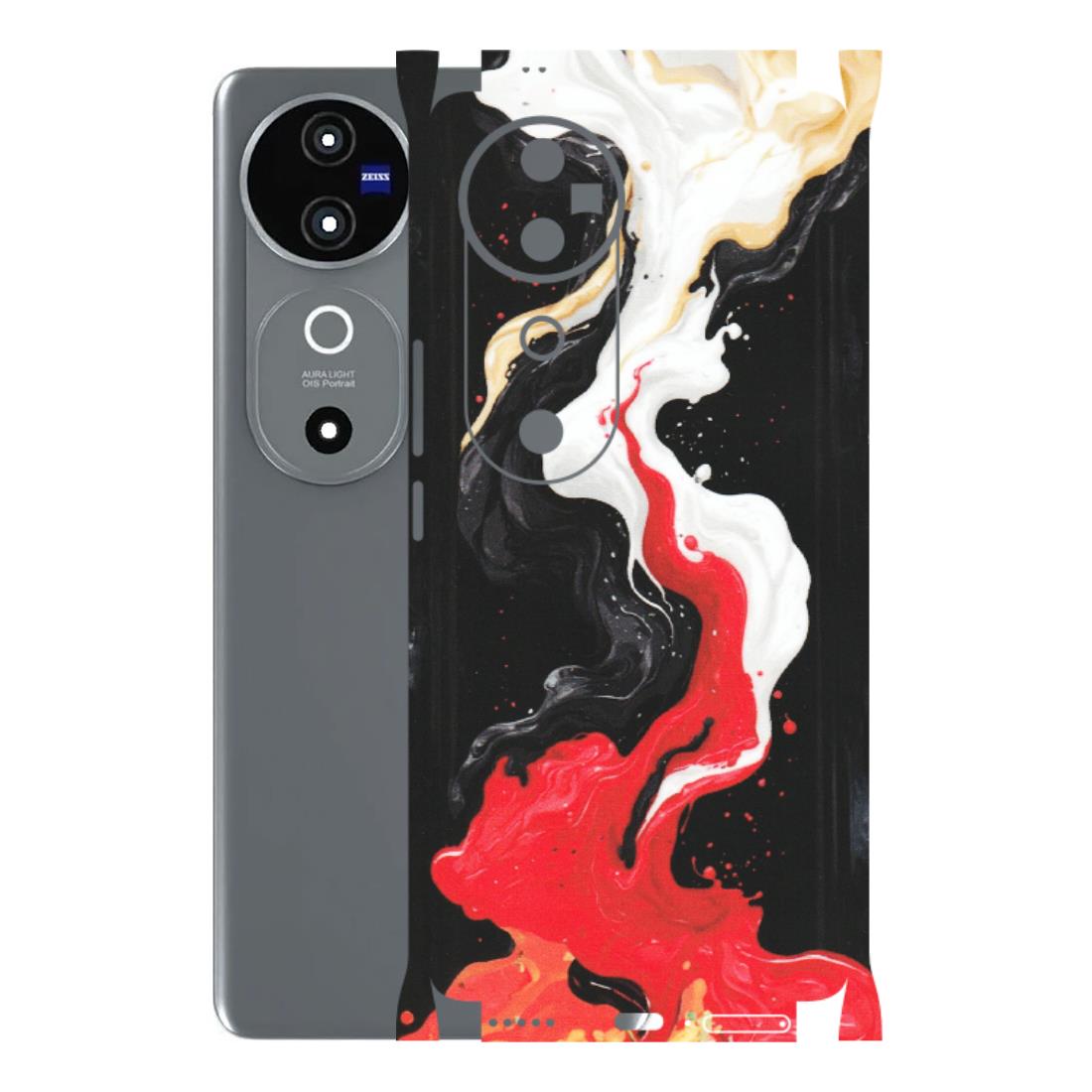 VIVO Z/V/X/T/U/S Series Phone Skins (All Models) - Black Red White Paint Splash Fusion - Matte Finish (M-56) Vivo V40 5G