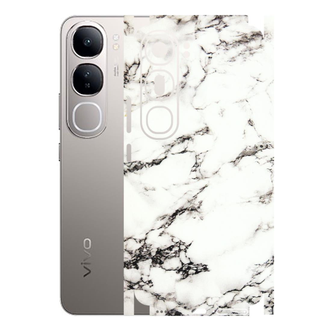 VIVO Z/V/X/T/U/S Series Phone Skins (All Models) - Black and White Marble Texture - 3D Embossed Finish (L-124) Vivo V40 Lite