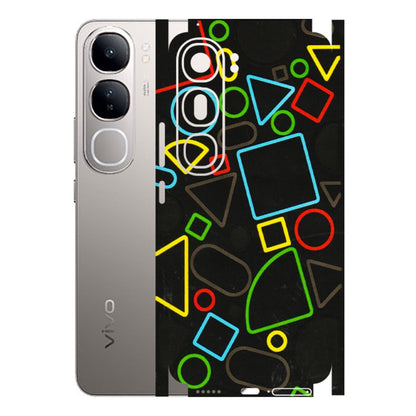 VIVO Z/V/X/T/U/S Series Phone Skins (All Models) - Black Shapes - 3D Embossed Finish (L-131) Vivo V40 Lite