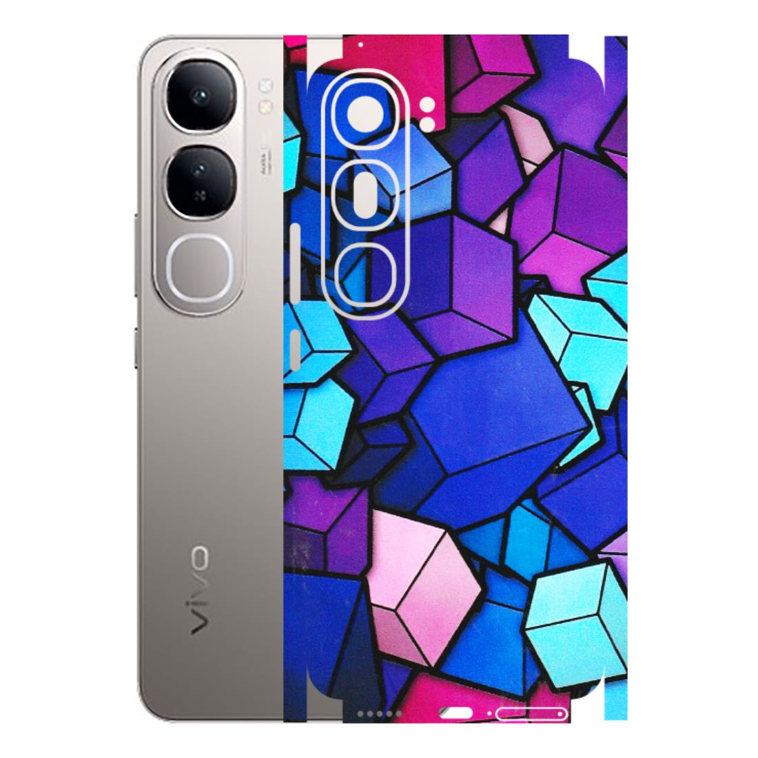VIVO Z/V/X/T/U/S Series Phone Skins (All Models) - Cube Doodle - 3D Embossed Finish (L-141) Vivo V40 Lite