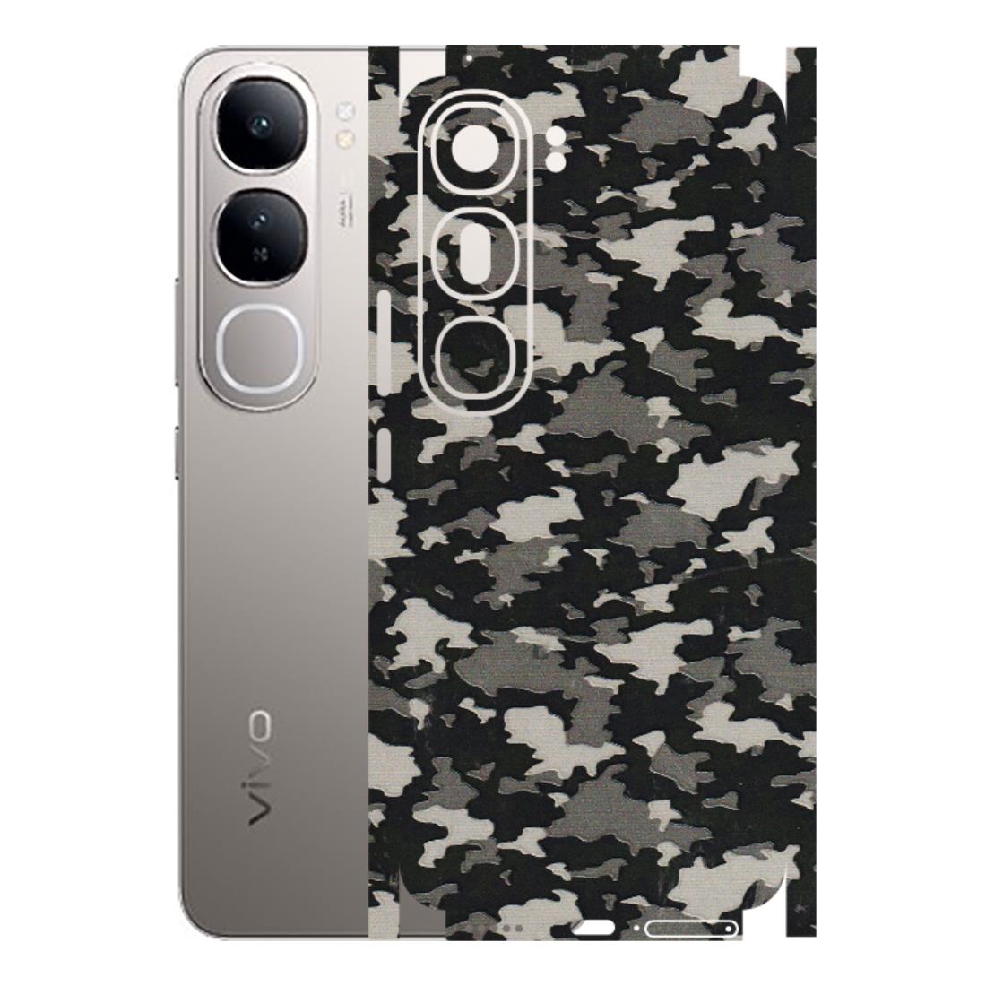 VIVO Z/V/X/T/U/S Series Phone Skins (All Models) - Black/Grey Camoflaunge - 3D Embossed Finish (L-142) Vivo V40 Lite