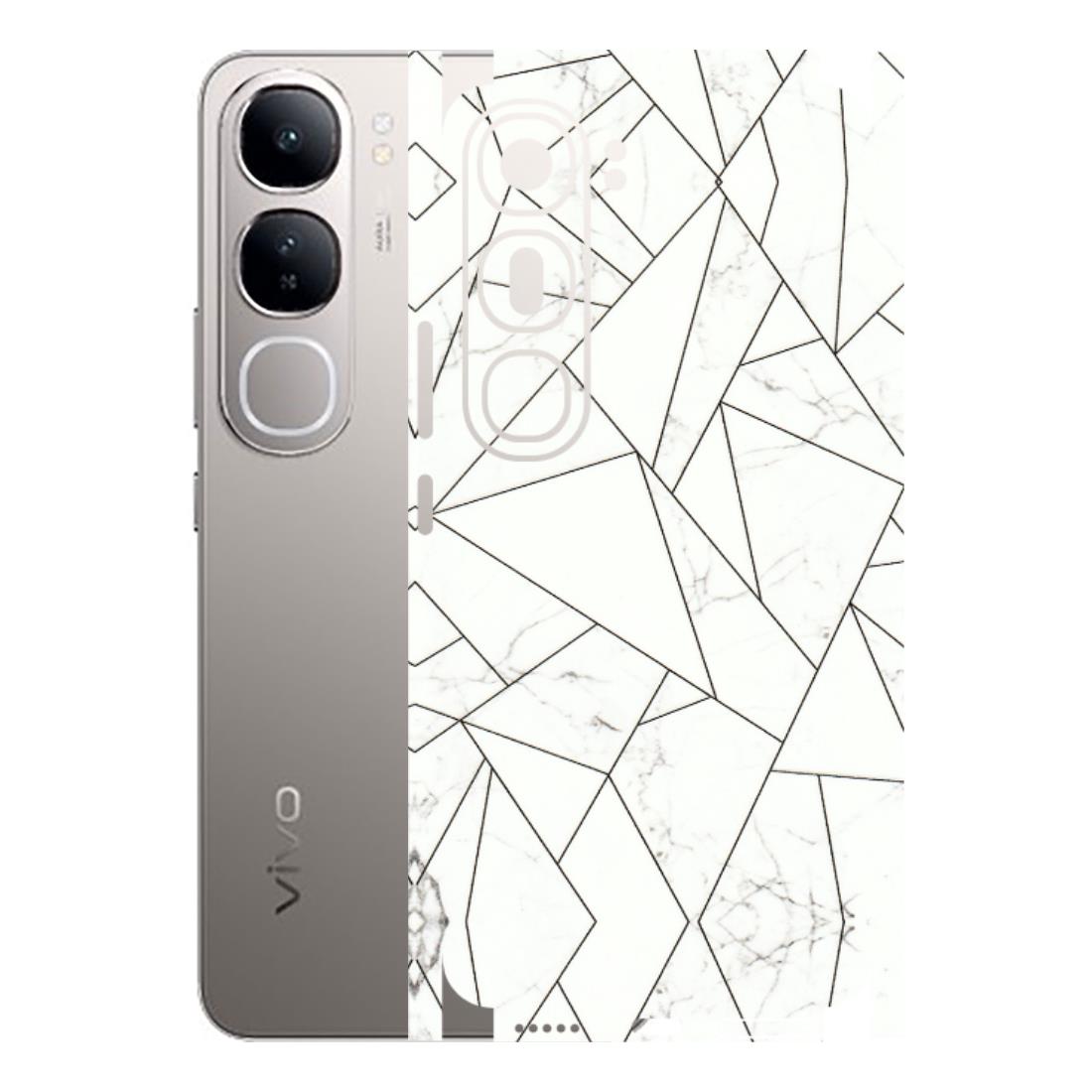 VIVO Z/V/X/T/U/S Series Phone Skins (All Models) - Luxury White Marble Effect - 3D Embossed Finish (L-168) Vivo V40 Lite