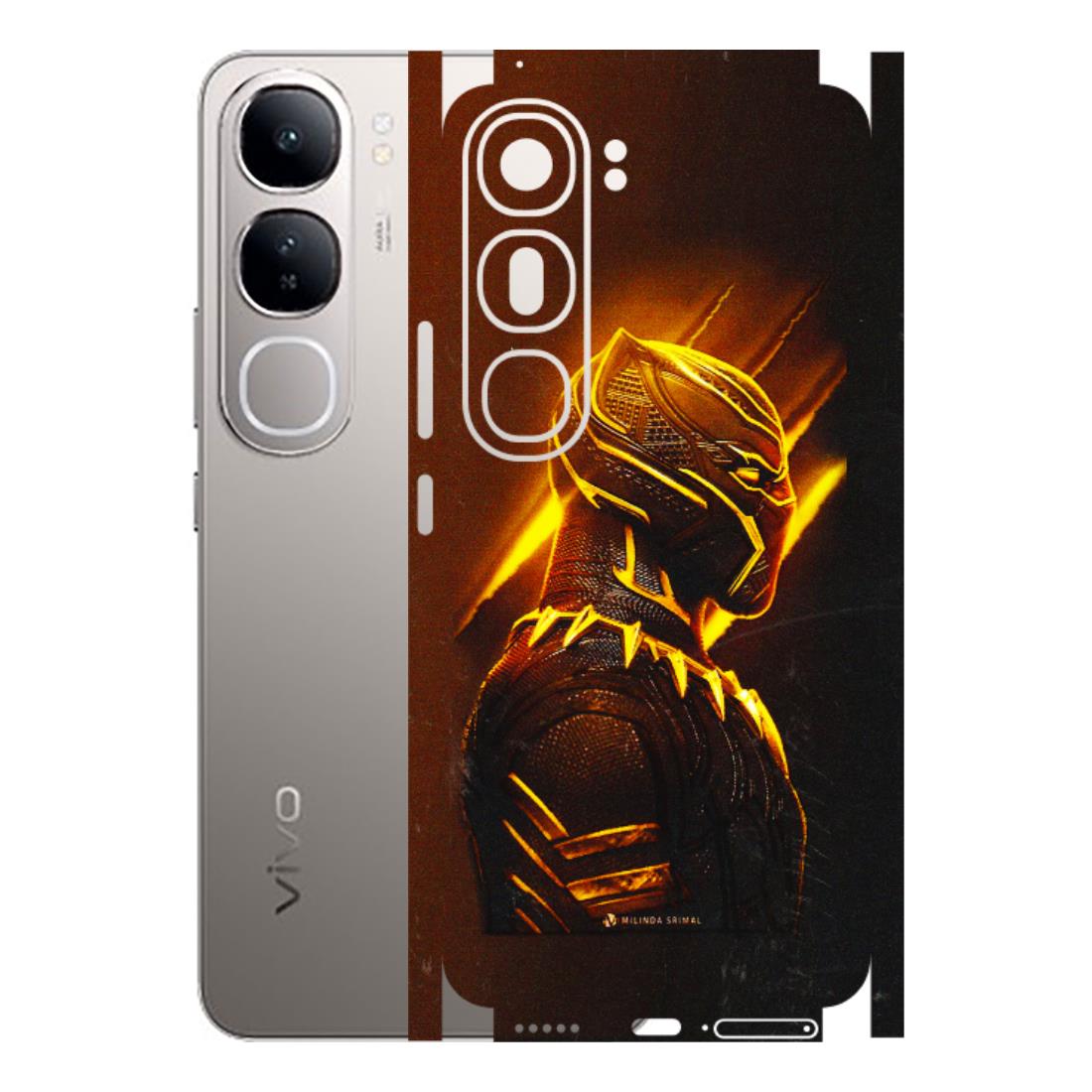 VIVO Z/V/X/T/U/S Series Phone Skins (All Models) - Gold Black Panther - 3D Embossed Finish (L-181) Vivo V40 Lite