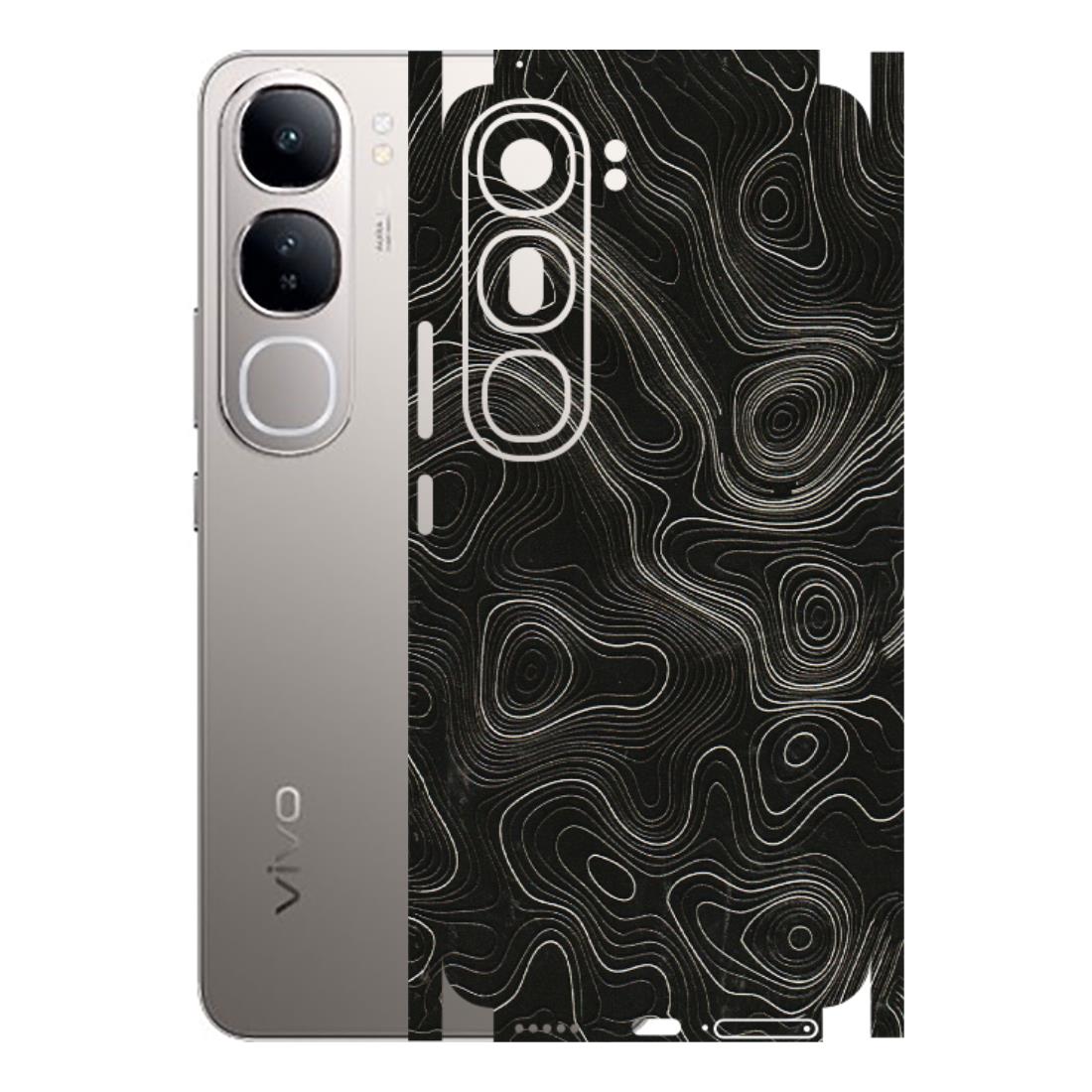 VIVO Z/V/X/T/U/S Series Phone Skins (All Models) - Black Swirl - 3D Embossed Finish (L-196) Vivo V40 Lite