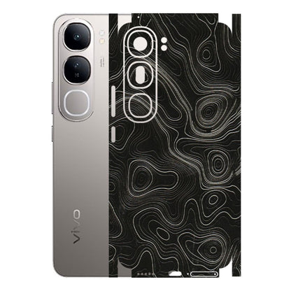 VIVO Z/V/X/T/U/S Series Phone Skins (All Models) - Black Swirl - 3D Embossed Finish (L-196) Vivo V40 Lite