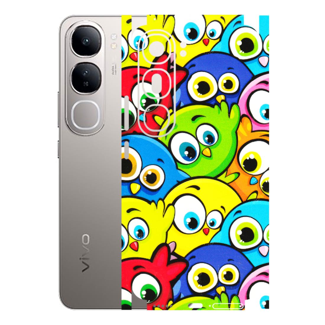 VIVO Z/V/X/T/U/S Series Phone Skins (All Models) - Cute Fluffy Birds - 3D Embossed Finish (L-213) Vivo V40 Lite