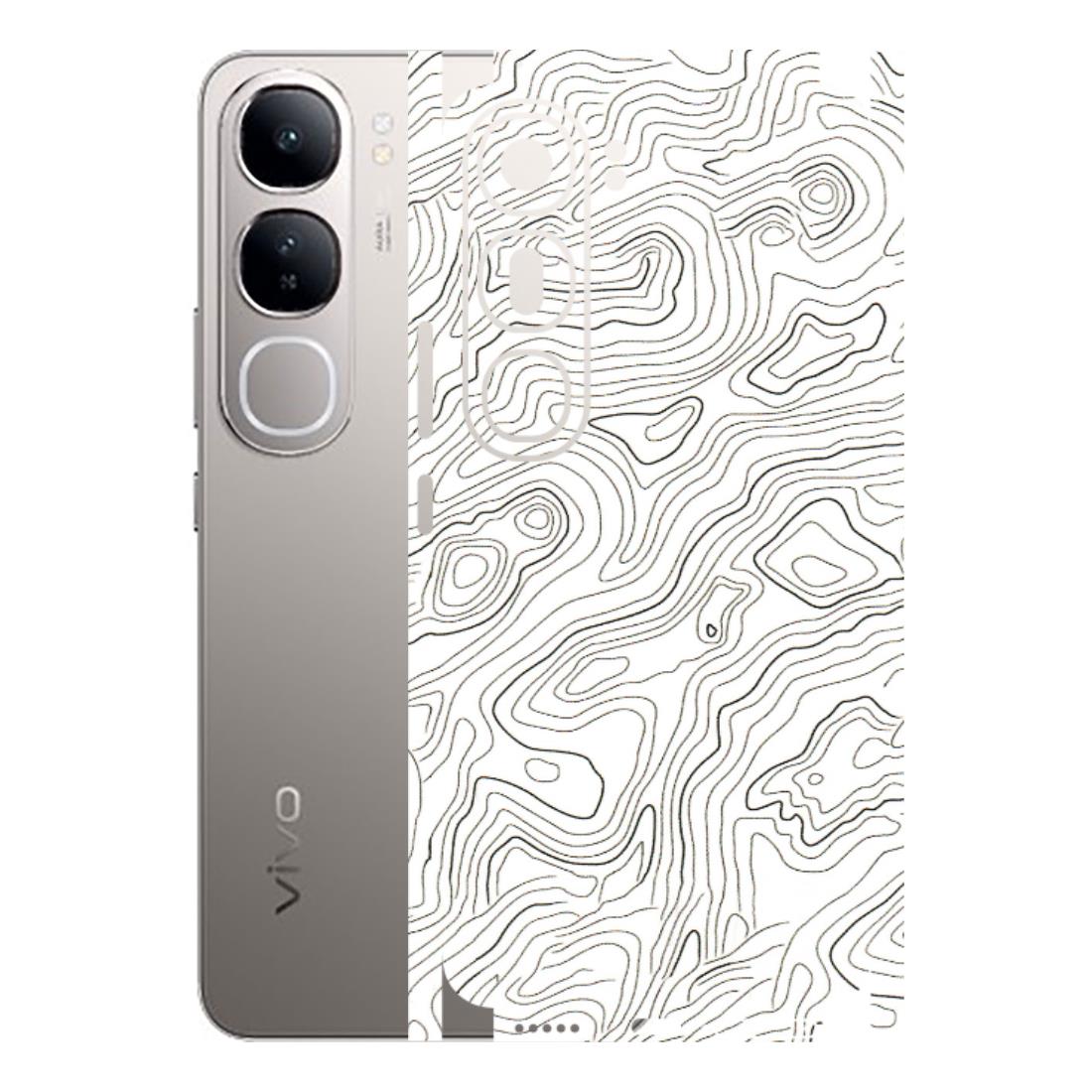 VIVO Z/V/X/T/U/S Series Phone Skins (All Models) - White Black Swirls - 3D Embossed Finish (L-219) Vivo V40 Lite
