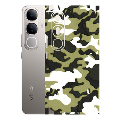 VIVO Z/V/X/T/U/S Series Phone Skins (All Models) - Camouflages White And Green - 3D Embossed Finish (L-243) Vivo V40 Lite