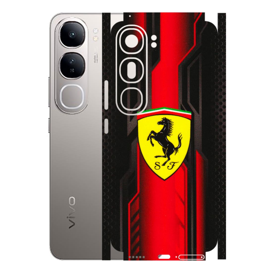 VIVO Z/V/X/T/U/S Series Phone Skins (All Models) - Black Ferrari Logo - 3D Embossed Finish (L-253) Vivo V40 Lite