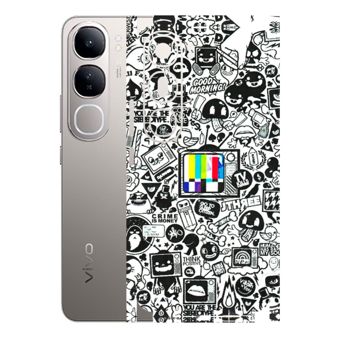 VIVO Z/V/X/T/U/S Series Phone Skins (All Models) - Doodles Positive Art - 3D Embossed Finish (L-263) Vivo V40 Lite