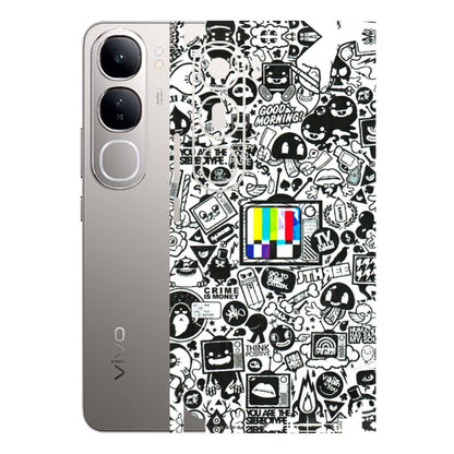 VIVO Z/V/X/T/U/S Series Phone Skins (All Models) - Doodles Positive Art - 3D Embossed Finish (L-263) Vivo V40 Lite