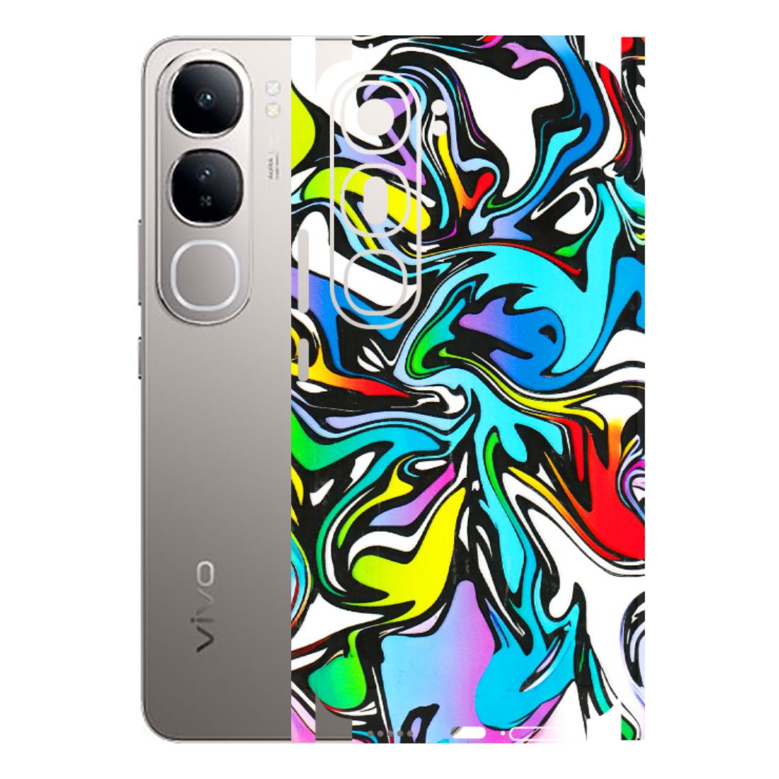 VIVO Z/V/X/T/U/S Series Phone Skins (All Models) - Abstract Colour Paints - 3D Embossed Finish (L-271) Vivo V40 Lite