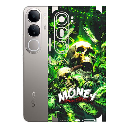 VIVO Z/V/X/T/U/S Series Phone Skins (All Models) - Skull Money - 3D Embossed Finish (L-303) Vivo V40 Lite