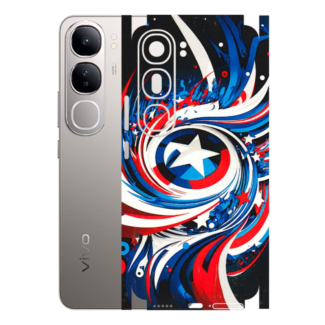 VIVO Z/V/X/T/U/S Series Phone Skins (All Models) - Captain America Logo - 3D Embossed Finish (L-307) Vivo V40 Lite