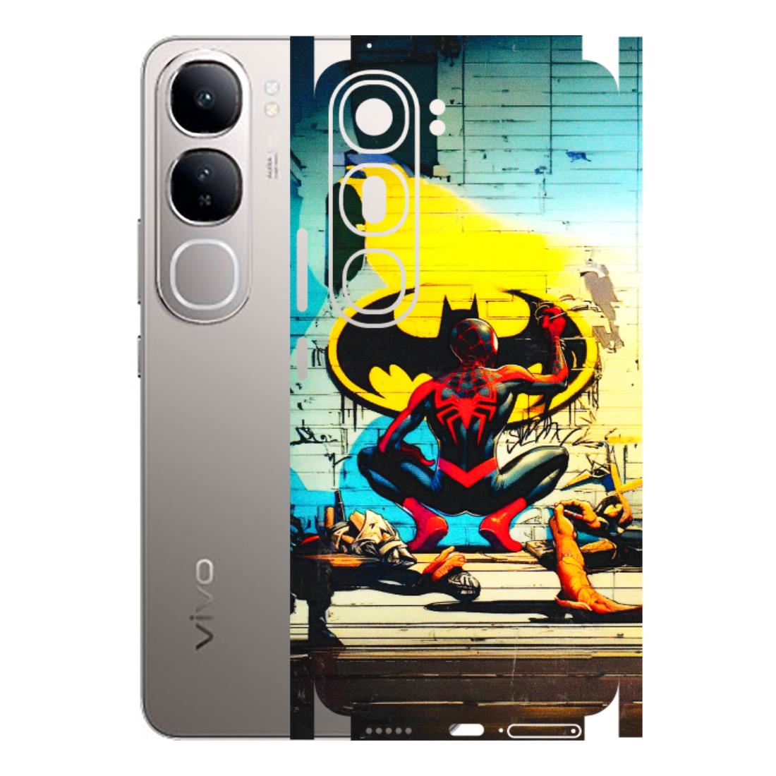VIVO Z/V/X/T/U/S Series Phone Skins (All Models) - New Spiderman Bat Logo - 3D Embossed Finish (L-309) Vivo V40 Lite