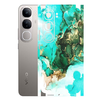 VIVO Z/V/X/T/U/S Series Phone Skins (All Models) - The Blue Gold Marble - Matte Finish (M-124) Vivo V40 Lite