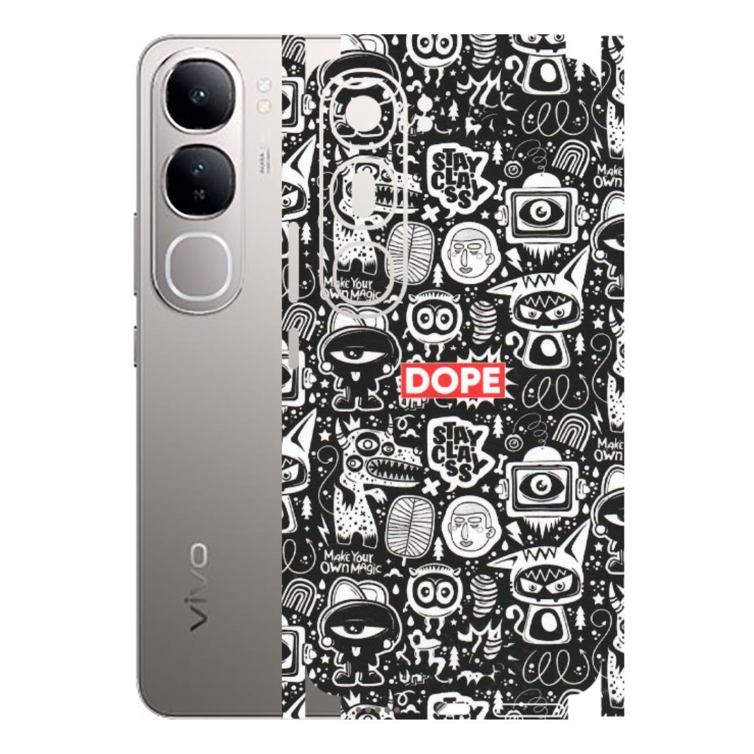 VIVO Z/V/X/T/U/S Series Phone Skins (All Models) - Dope Stay Classy Black Doodles - Matte Finish (M-126) Vivo V40 Lite