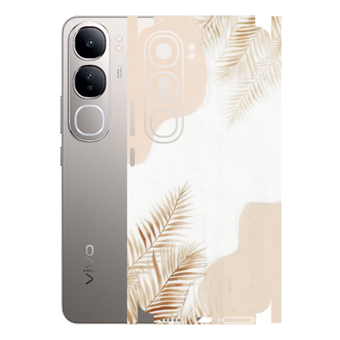 VIVO Z/V/X/T/U/S Series Phone Skins (All Models) - Gold Petals Abstract - Transparent Finish (T-08) Vivo V40 Lite