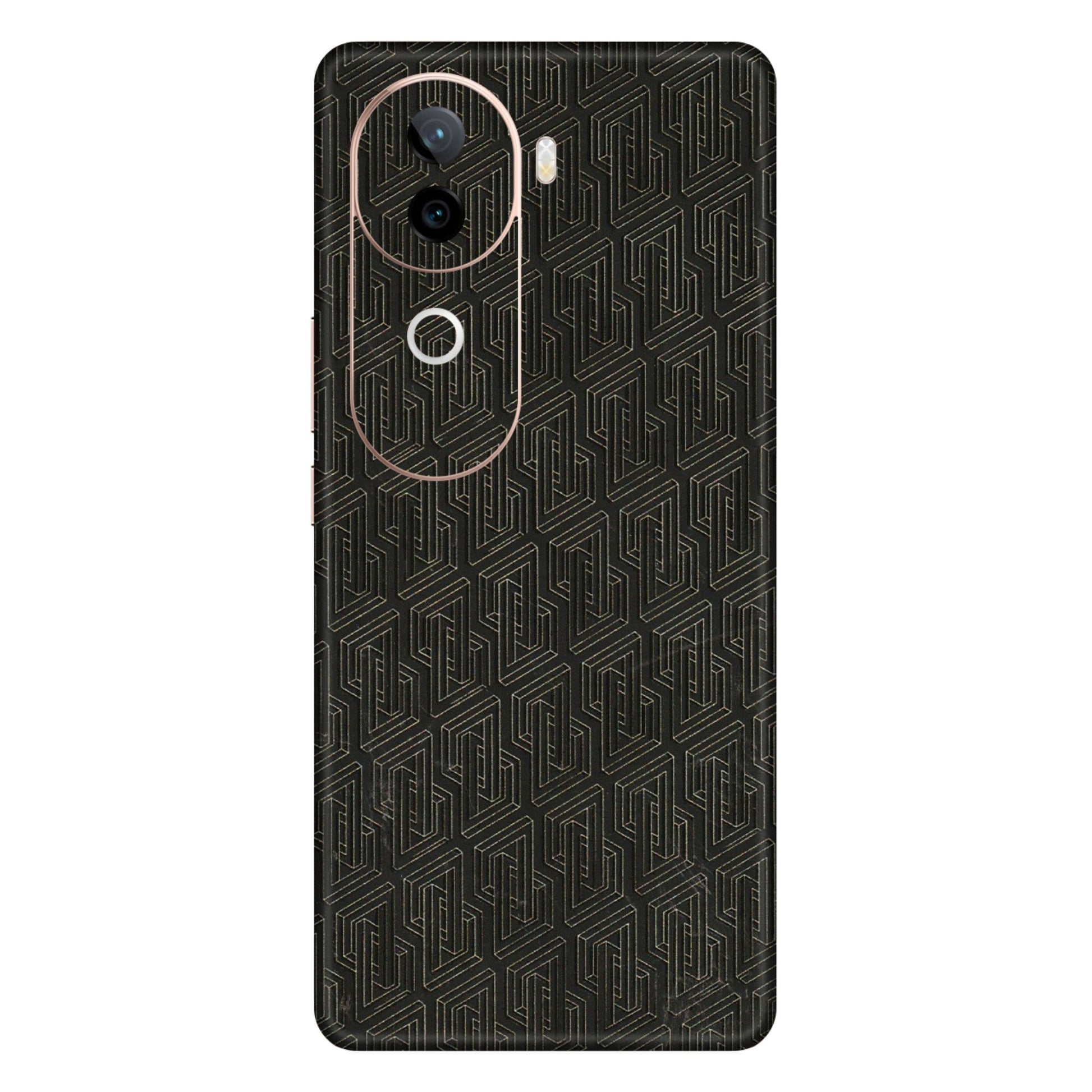 VIVO Z/V/X/T/U/S Series Phone Skins (All Models) - Black Abstract Pattern - 3D Embossed Finish (L-117) Vivo V40E (5G)