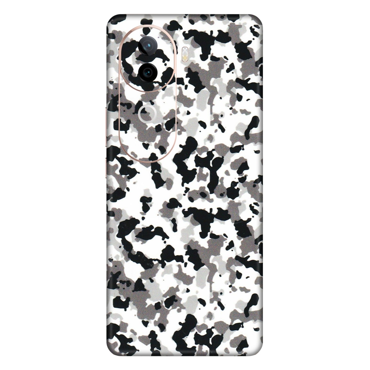 VIVO Z/V/X/T/U/S Series Phone Skins (All Models) - White Black Camouflage - 3D Embossed Finish (L-18) Vivo V40E (5G)