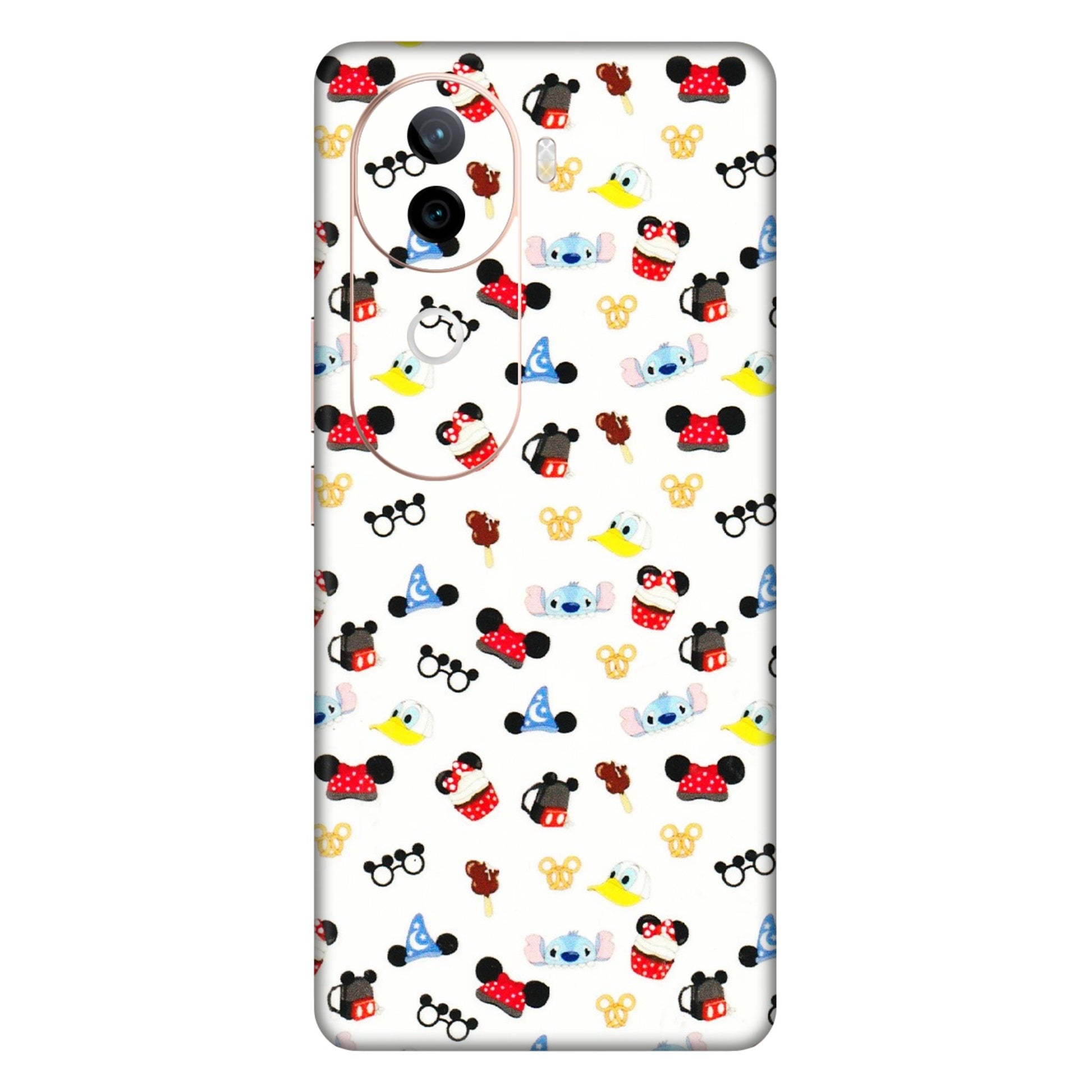 VIVO Z/V/X/T/U/S Series Phone Skins (All Models) - Minnie Mouse & Donald Doodles s - 3D Embossed Finish (L-194) Vivo V40E (5G)