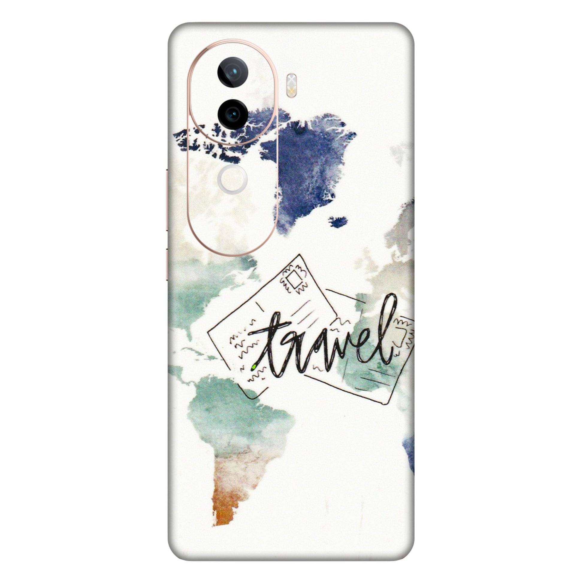 VIVO Z/V/X/T/U/S Series Phone Skins (All Models) - Travel The World - 3D Embossed Finish (L-232) Vivo V40E (5G)